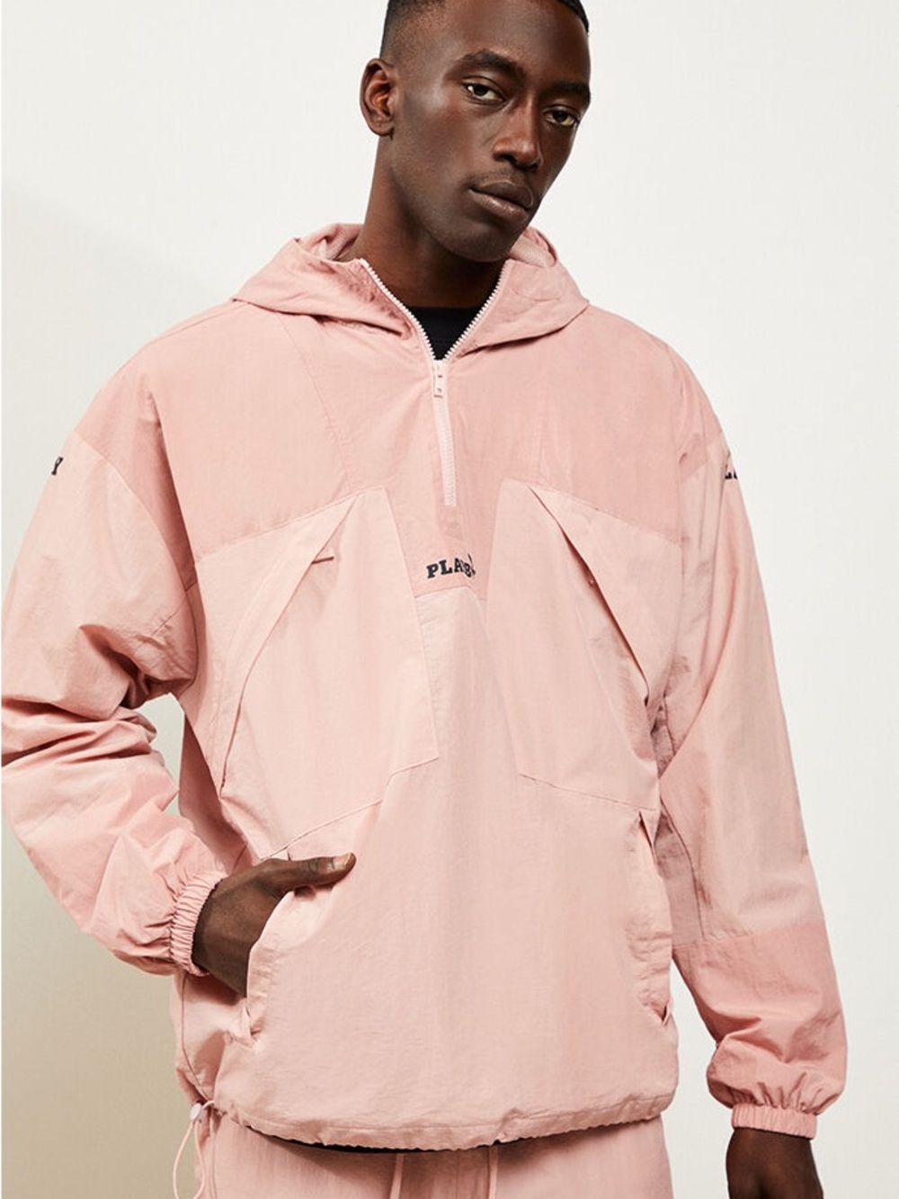 PLAYBOY Pink Hooded Pullover Windbreaker